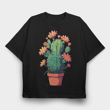 Cactus Flowers, Tricou Oversize Barbati (Unisex)