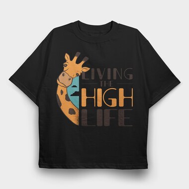 Giraffe High Life, Tricou Oversize Barbati (Unisex)