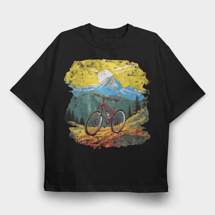 Mountain Bike Sun, Tricou Oversize Barbati (Unisex)