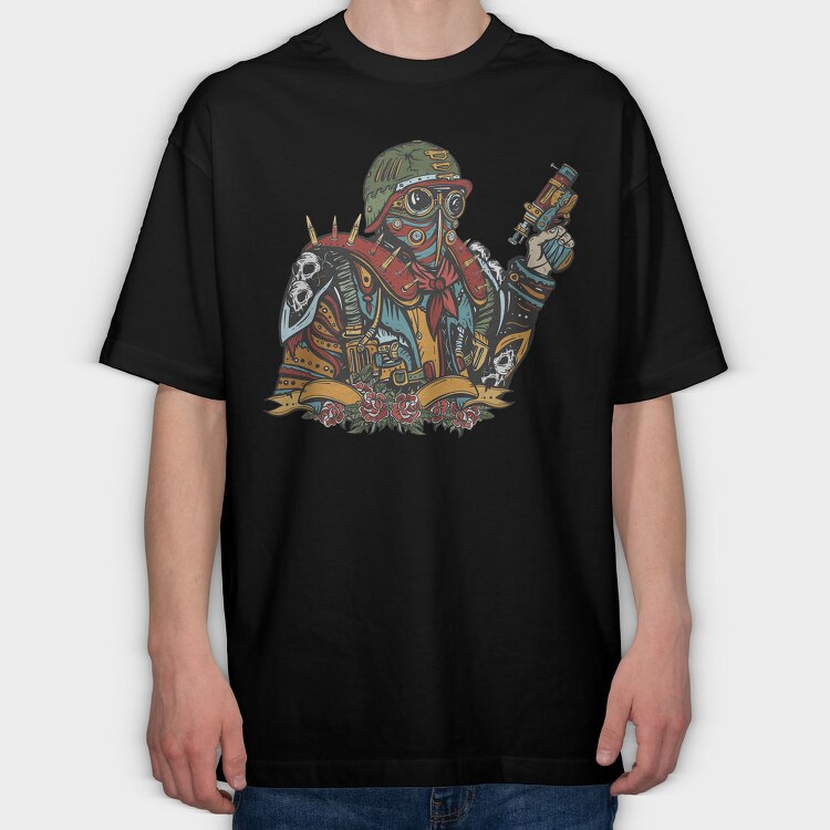 Punk Soldier Chic, Tricou Oversize Barbati (Unisex)