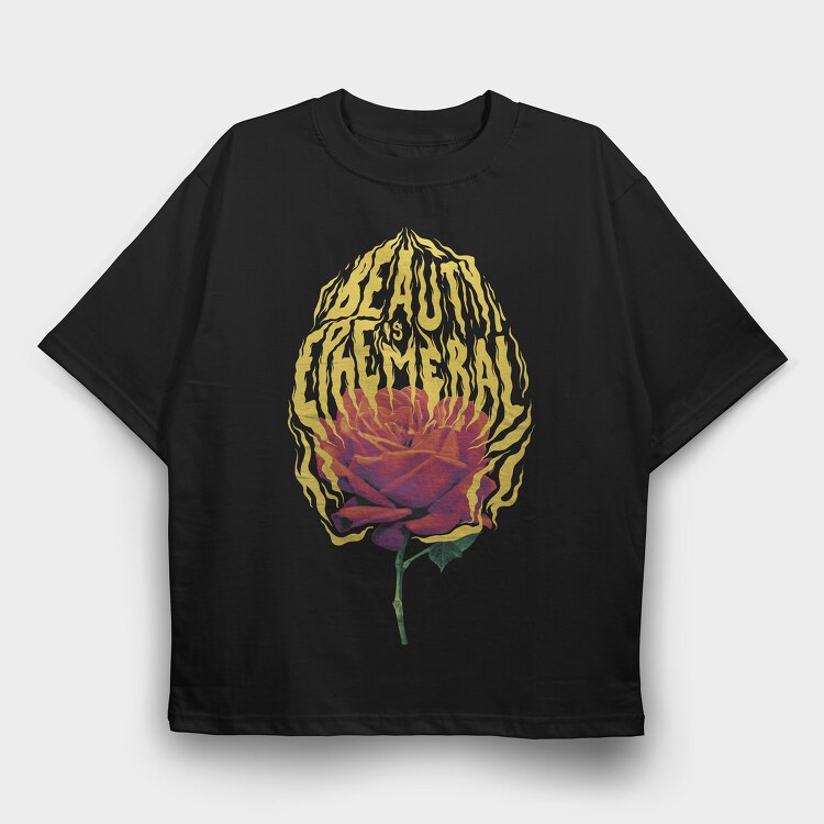 Fire Beauty Is Ephemeral, Tricou Oversize Barbati (Unisex)