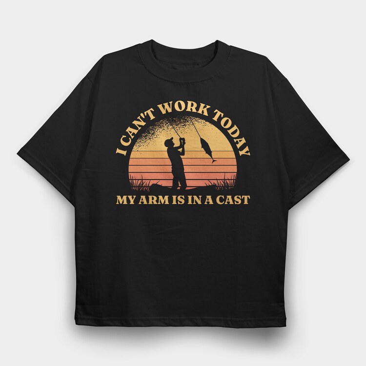My Arm Is in a Cast Fishing, Tricou Oversize Barbati (Unisex)