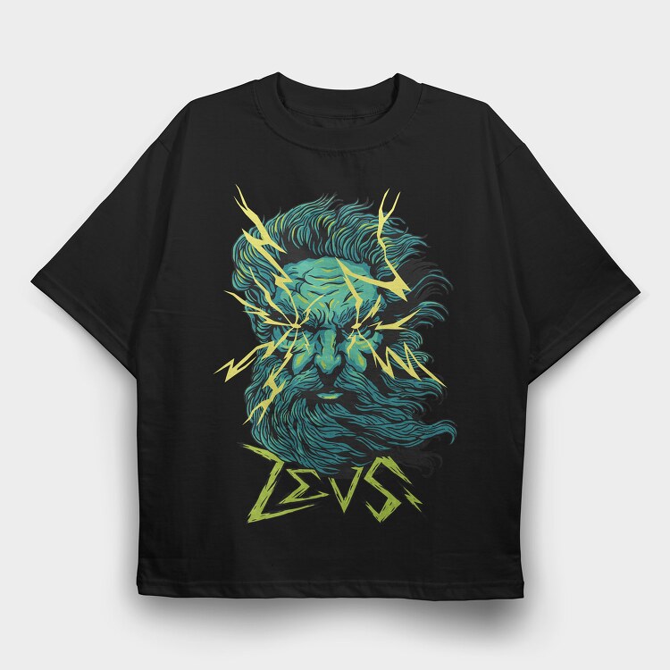 Mythology Zeus, Tricou Oversize Barbati (Unisex)