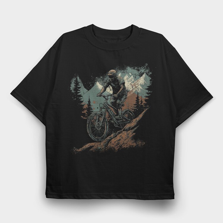 Bike Mountain, Tricou Oversize Barbati (Unisex)