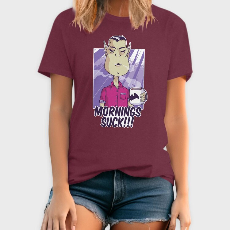 Mornings Suck Vampire, Tricou Barbati (Unisex)