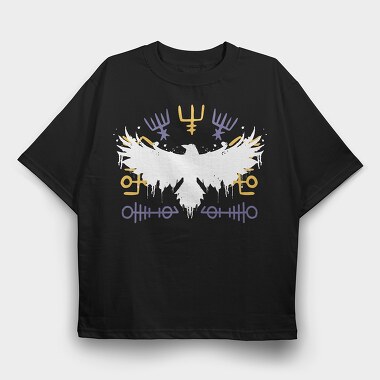 Raven Viking, Tricou Oversize Barbati (Unisex)