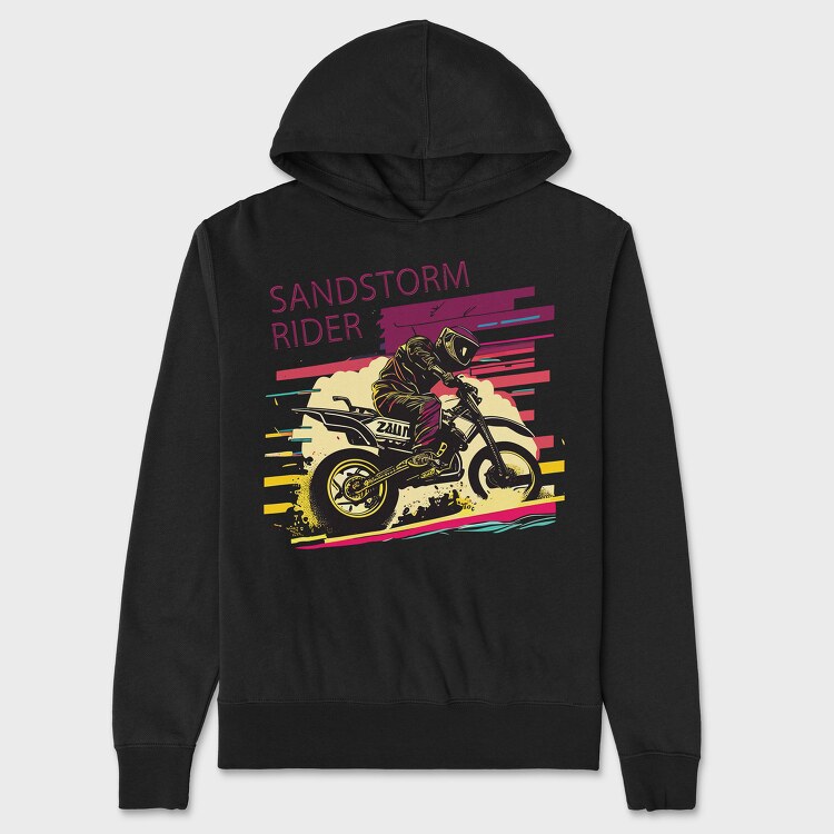 Motocross Rider MotorcycleArt 80S, Hanorac Oversize Barbati (Unisex)