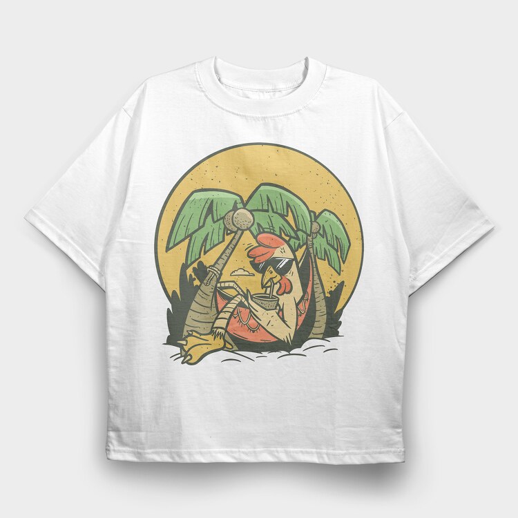 Chicken Relax, Tricou Oversize Barbati (Unisex)