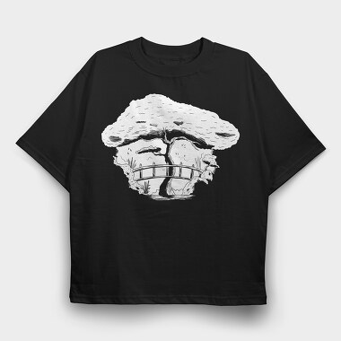Japanese Garden, Tricou Oversize Barbati (Unisex)