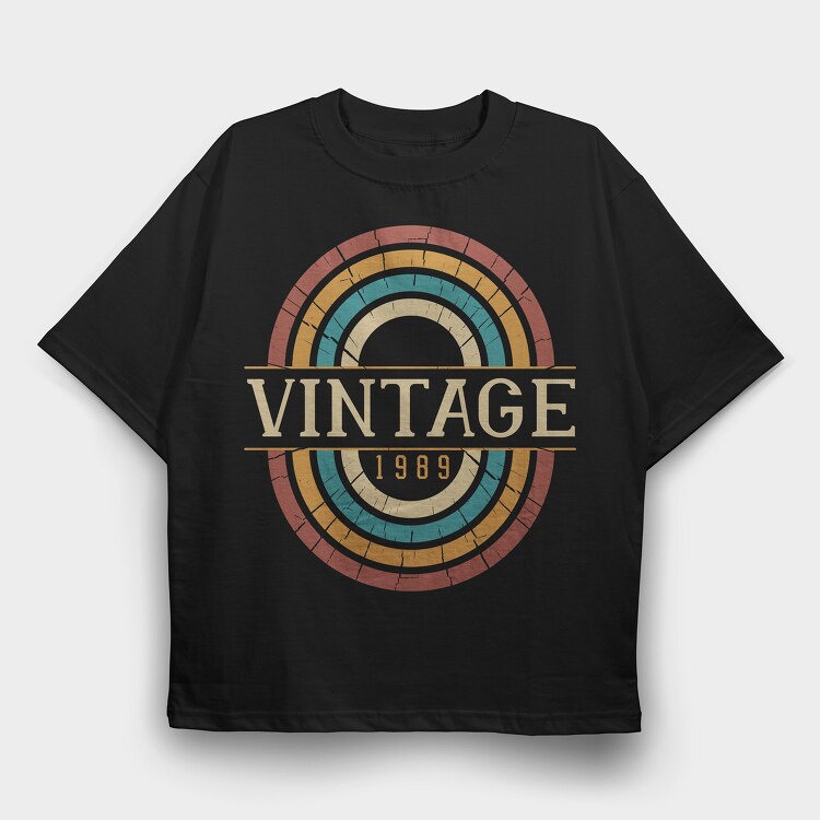 Vintage 1989, Tricou Oversize Barbati (Unisex)