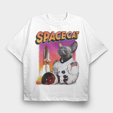 Space Sphynx Cat, Tricou Oversize Barbati (Unisex)