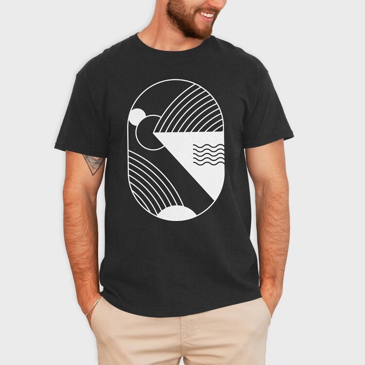 Minimal Geometric 2, Tricou Barbati (Unisex)